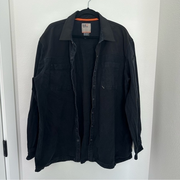 511 Tactical Ascension Long Sleeve Shirt Buttoned Solid Black Size XXL Men’s - Picture 2 of 11